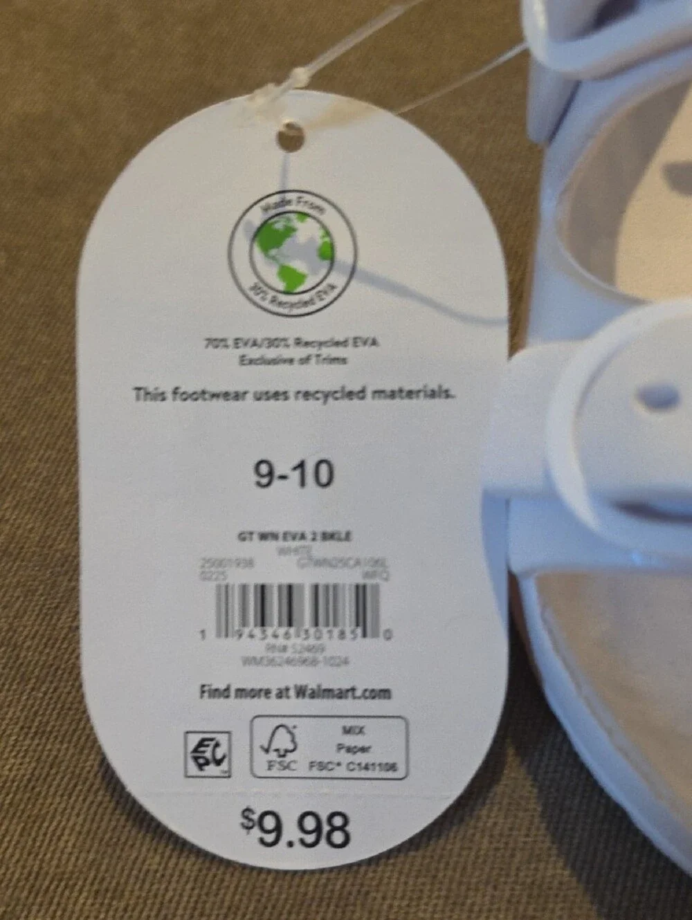 wonder nation White Double-Buckle Kids Sandals with Ankle Strap